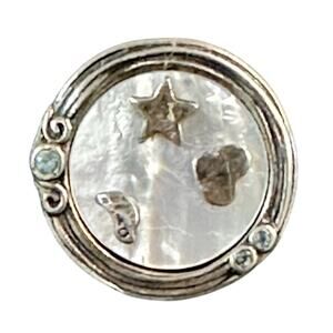 Didae Israel Sterling Silver Mother of Pearl Bird Star Heart Romantic Ring